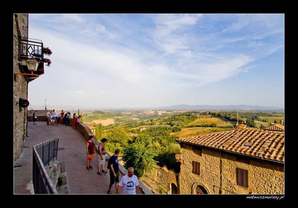 View from the city wall, San Gimignano, Tuscany, Italy
